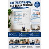 Hane Dostu Haftalık Planlayıcı Duvar Stickerı Silinebilir Yazı Tahtası Takvim Not Panosu 56x70 Cm