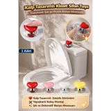 Hane Dostu Kalp Tasarımlı Klozet Sifon Tuşu Yapışkanlı Şık ve Pratik Banyo Aksesuarı