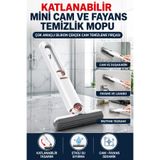 Hane Dostu Katlanabilir Mini Cam ve Fayans Temizlik Mopu – Çok Amaçlı Silikon Çekçek Cam Temizleme Fırçası