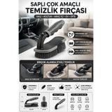 Hane Dostu Saplı Halı Koltuk ve Araç Temizlik Fırçası Ergonomik Çok Amaçlı Manuel Temizlik Fırçası