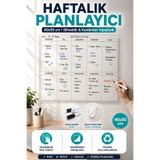 Hane Dostu Şeffaf Kendinden Yapışkanlı Haftalık Planlayıcı 40x50 cm Silinebilir Yazı Tahtası