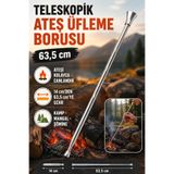 Hane Dostu Teleskopik Ateş Üfleme Borusu 63,5 cm – Kamp, Mangal, Şömine ve Soba Ateş Canlandırıcı