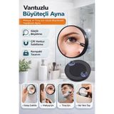 Hane Dostu Vantuzlu Büyüteçli Ayna Makyaj ve Tıraş İçin Güçlü Büyütmeli Yapışkanlı Ayna
