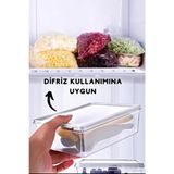 Hane216 10 Adet Dondurulmuş Öğünlük Et ve Sebze Saklama Kabı - Porsiyon Buzluk Kıyma Kutusu - Şeffaf - 10 Parça 2 lt