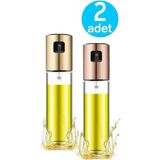 Hane216 2 Adet Sprey Cam Zeytinyağı Sirke ve Sıvıyağ Şişesi Püskürtmeli Airfryer Pişirme Öncesi Yağdanlık 100 ml