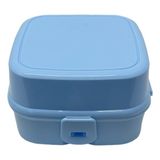 Hane216 2 Katlı 4 Bölmeli Mavi Premium Kiddy Lunch Box - Premium 3 1 Beslenme Çantası - Yemek Saklama Kabı