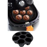 Hane216 Airfryer Silikon 7'li Muffin Kek Kalıbı - Kek ve Çörek Pişirme Kabı Silikon Kalıp Siyah - (Bpa Free)