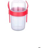 Hane216 Çift Hazneli Müsli Atıştırmalık Kabı 1100 ml -Kendinden Çatal Kaşıklı Portatif