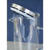 Hane216 Metal Paslanmaz Kapaklı Yuvarlak Borosilikat Cam Sürahi 1500 ml