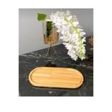 Hanedanev 1 Adet Bambu Yağdanlık Altlık Stand Ahşap Sunum Tahtası - Yağlık Altlığı 10x19,5 Cm