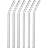Hanedanev 1 Adet Kokteyl Sunum Pipeti Cam Pipet Isıya Dayanıklı Eğimli 20CM Şeffaf Cam Pipet Tekli
