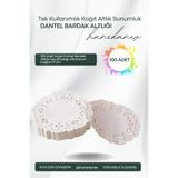 Hanedanev 100 Adet Kağıt Dantel Bardak Altlığı Çay Bardağı Altı Sunum Kağıdı I 9 Cm