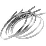 Hanedanev 12 Adet Metal Paslanmaz Cırt Kelepçe 4.6X250 Mm Çelik Kablo Zip Bağı Çok Amaçlı Metal Bağlama
