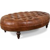 Hanel Mobilya Chester Oval Puf - 120 x 80 cm - Kahverengi