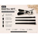 Haneliya 4 Parça Makyaj Seti Kirpik Kıvırıcı ve 3’lü Makyaj Fırçası Seti – Far, Karıştırma ve Detay Fırçası