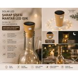 Haneliya Solar LED Şarap Şişesi Mantar Lamba – Mini Bakır Telli Güneş Enerjili Dekoratif Şişe Işığı