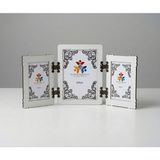Hanem Çerçeve Mdf Ahşap 3'lü Menteşeli Fotoğraf Çerçevesi & Yanlar 10X15 Ortası 15X21 - Beyaz