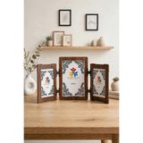 HANEM MDF Ahşap 3'lü Menteşeli Fotoğraf Çerçevesi & Yanlar 10x15 Ortası 15x21
