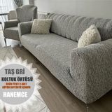 Hanemce Jakarli 3kişilik Koltuk Örtüsü , Çekyat Kanepe Kılıfı Taş Gri (Ürün Içeriği 1ADET) - Açık Pembe - 100 x 110 cm