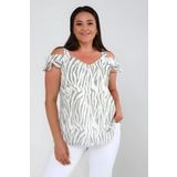 Hanezza Büyük Beden Zebra Desenli Şifon Bluz: Feminen Şıklık Ve Konfor