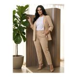 Hanezza Kadın Blazer Ceket | Krem | Büyük Beden | 7 Renk | Takım Elbise Uyumlu