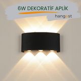 Hangast HE-001 Dekoratif Çift Yönlü İç ve Dış Mekan Duvar Aydınlatma LED Aplik Duvar Lambası Su Geçirmez Modern Desenli Aplik
