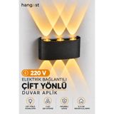 HANGAST He-001A AMBER RENKLİ Dekoratif Çift Yönlü Iç Dış Mekan Duvar Aydınlatma Led ApliK Lamba