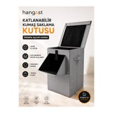 HANGAST Katlanabilir Kapaklı Kirli Çamaşır Sepeti 78 L | Çok Amaçlı Düzenleyici | Ön Erişim Kapaklı Kumaş Çamaşır Sepeti, Oyuncak Düzenleyici, Dolap İçi Saklama Kutusu GRİ