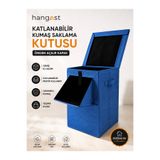 HANGAST Katlanabilir Kapaklı Kirli Çamaşır Sepeti 78 L | Çok Amaçlı Düzenleyici | Ön Erişim Kapaklı Kumaş Çamaşır Sepeti, Oyuncak Düzenleyici, Dolap İçi Saklama Kutusu MAVİ
