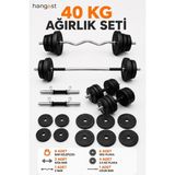Hangast Z Barlı Halter Seti ve Dambıl Seti Ağırlık Fitness Vücut Geliştirme Seti - 40 kg