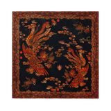 HangErFeng Kadın Ağır İpek Eşarp Şal XiangYunSha Tersinir Phoenix Bulut Baskı Siyah 1647