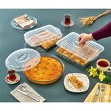 Hanım Ev 3'lü Set Plastik Yuvarlak+ Kare+ Dikdörtgen Borcam Kapağı Dayanıklı ve Kolay Temizlenebilir