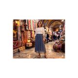 HANIMCA GİYİM BELİ LASTİKLİ PUANTİYE DESENLİ ASTARLI TÜL ŞİFON ETEK 38 - 42 BEDEN UYUMLU
