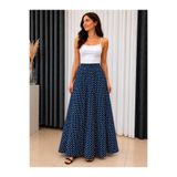 HANIMCA GİYİM PUANTİYELİ BELİ LASTİKLİ ASTARLI ŞİFON ETEK