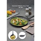 Hanımeli Premium Döküm Krep Tava 26 cm – Yanmaz Yapışmaz Çizilmez