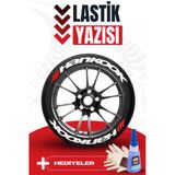 Hankook Motosiklet Ve Otomobil Araç 3d Oto Lastik Yazısı Sticker Arma Seti – 8 Adet