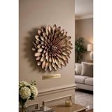Hanlar Home Dekoratif Çiçek Duvar ve Masaüstü Objesi, Bronz Tonları, 28 cm, Salon Dekoru