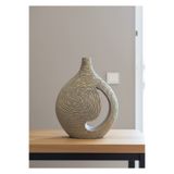 Hanlar Home Geniş Gövdeli Dekoratif Vazo - Modern Polyester Obje (28x37x8)