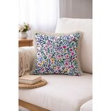 Hanna Home Botanik Floral Desenli Dekoratif Kırlent Kılıfı Kırlent Kılıfı Yatak Odası Dekoru 43X43 cm - Çok Renkli - 43 x 43 cm