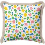 Hanna Home Çiçek Desenli Dekoratif Kırlent Kılıfı Kırlent Kılıfı Yatak Odası Dekoru 43X43 cm - Çok Renkli - 43 x 43 cm
