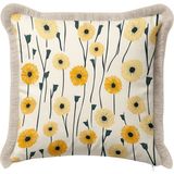 Hanna Home Çiçek Desenli Dekoratif Kırlent Kılıfı Saçaklı Kırlent Yatak Odası Dekoru 43X43 cm - Çok Renkli - 43 x 43 cm