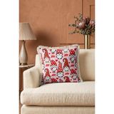 Hanna Home Dekoratif Kırlent Kılıfı Kırlent Kılıfı Noel Cüce Desenli Yatak Odası Dekoru Saçaklı Kırlent Kılıfı 43X43 cm - Çok Renkli - 43 x 43 cm