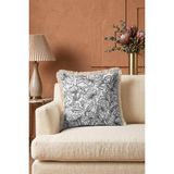 Hanna Home Dekoratif Kırlent Kılıfı Krem Beyaz Çiçek Desenli Saçaklı Kırlent Ev Dekorasyonu 43X43 cm - 43 x 43 cm