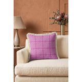 Hanna Home Dekoratif Kırlent Kılıfı Krem Beyaz Geometrik Mor Beyaz Kırlent Kılıfı Yatak Odası Dekoru 43X43 cm - 43 x 43 cm