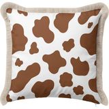 Hanna Home Dekoratif Kırlent Kılıfı Toprak Kahverengi Kırlent Kılıfı Hayvan Desenli Saçaklı Kırlent Yatak Odası Dekoru 43X43 cm - 43 x 43 cm