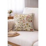 Hanna Home Dekoratif Kırlent Kılıfı Tropikal Çiçek Desenli Yastık Kılıfı Oturma Odası Kırlenti 43X43 cm - Çok Renkli - 43 x 43 cm