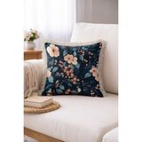 Hanna Home Dekoratif Kuş ve Çiçek Desenli Saçaklı Kırlent Kılıfı Kırlent Kılıfı Yatak Odası Dekoru 43X43 cm - Çok Renkli - 43 x 43 cm