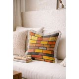Hanna Home Dekoratif Yastık Kılıfı Kırlent Kılıfı Renkli Tuğla Desenli Kırlent Kılıfı Yatak Odası Dekoru 43X43 cm - Çok Renkli - 43 x 43 cm