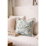 Hanna Home Dekoratif Yastık Kılıfı Kuş Çiçek Desenli Yatak Odası Dekoru Saçaklı Kırlent Kılıfı 43X43 cm - Çok Renkli - 43 x 43 cm