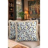 Hanna Home Dekoratif Yastık Kılıfı Mavi Modern Tasarım Oturma Odası Kırlenti Saçaklı Saçaklı Kırlent 43X43 cm - 43 x 43 cm
